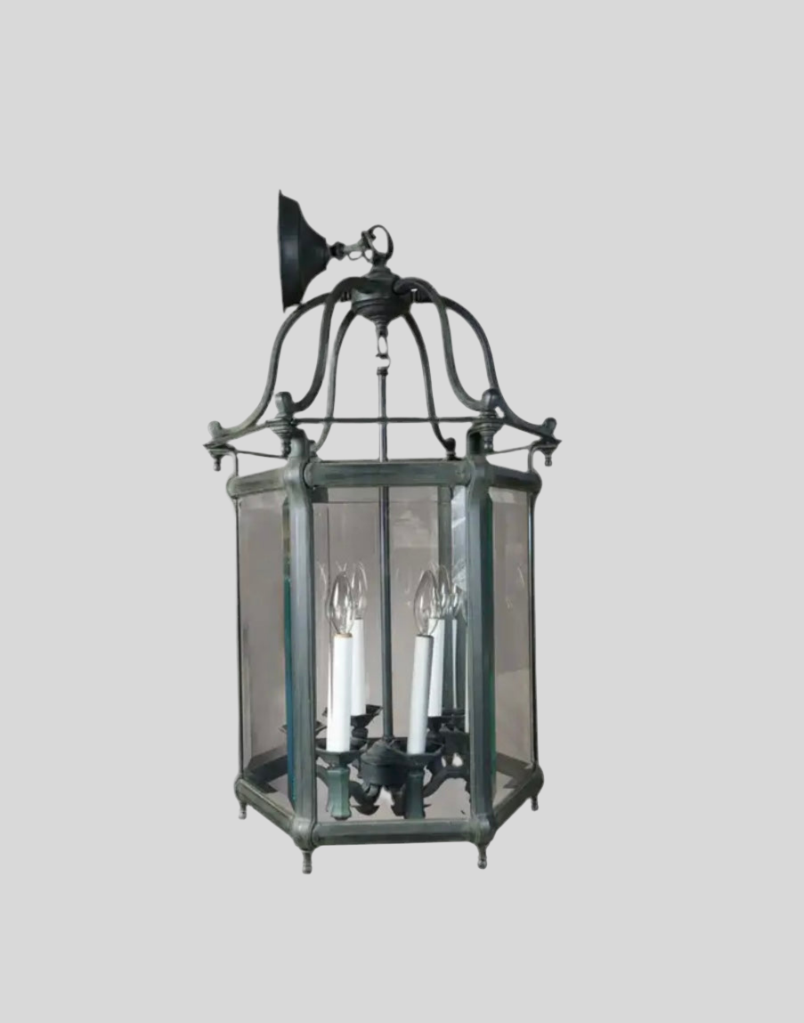 RH Solid Green Patinated Bronze Lanterns