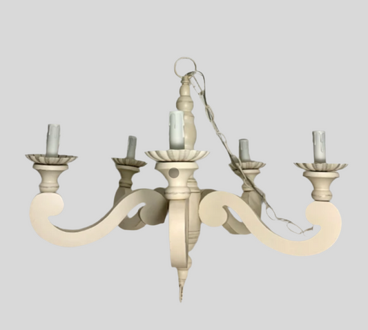 RH DISTRESSED WOODEN CHANDELIER