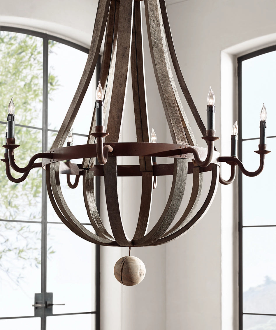 RH Wine Barrel Chandelier