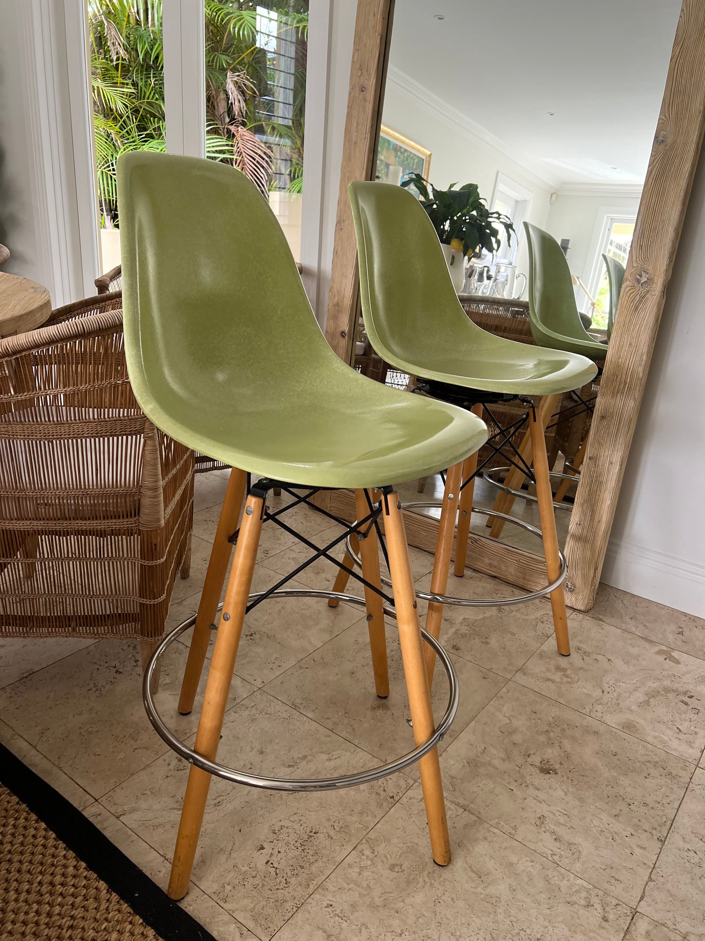 Herman Miller Inspired Fibreglass Stools (x2)